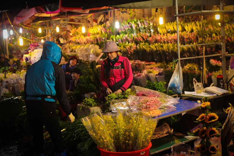 El mercado de flores de Quang Ba en Hanoi