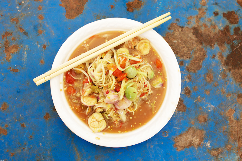 Salada de mamão verde - Visitar Laos