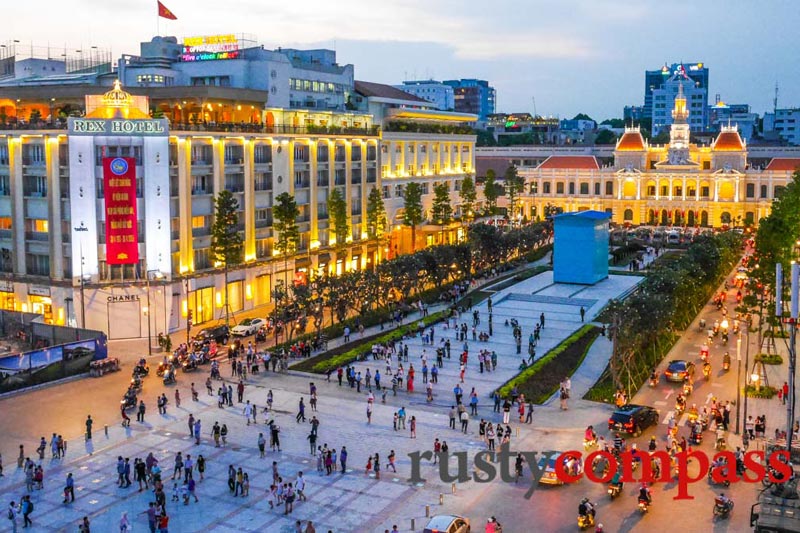 Nguyen Hue walking street Saigon Nguyen Hue walking street Saigon travel to Vietnam